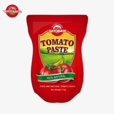 Die Tomatenpastefabrik produziert 113g Stand-up-Säcke nach ISO HACCP BRC und FDA-Produktionsstandards