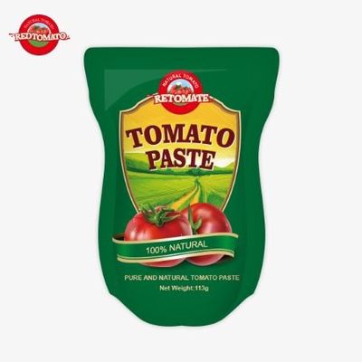 Die Tomatenpastefabrik produziert 113g Stand-up-Säcke nach ISO HACCP BRC und FDA-Produktionsstandards