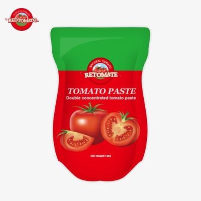140 g Stand-up-Tasche aus süß-sauer Tomatenpaste, erhältlich in 22% bis 30% Reinheit
