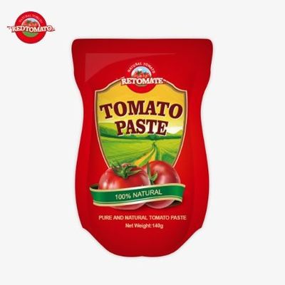 140 g Stand-up-Paket aus süß-sauer Tomatenpaste, mit einer Reinheit von 22% bis 30%