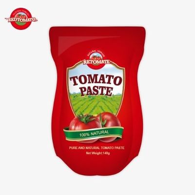 140 g Stand-up-Tasche aus süß-sauer Tomatenpaste mit einer Reinheit von 22% bis 30%