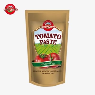 FDA-zertifizierte 200g doppelkonzentrierte Tomatenpaste in Stehbeutel