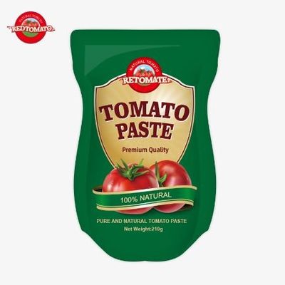 Die Produktion von 210g Steh-up-Tomatensäcke Paste hält sich an ISO HACCP BRC und FDA-Fertigungsstandards