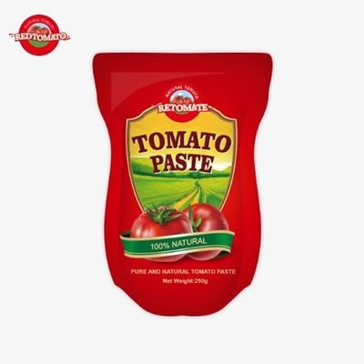 Dieser Stand-Up-Beutel enthält 250 g süße und zart Tomatenpaste mit einer Reinheit von 30% bis 100%