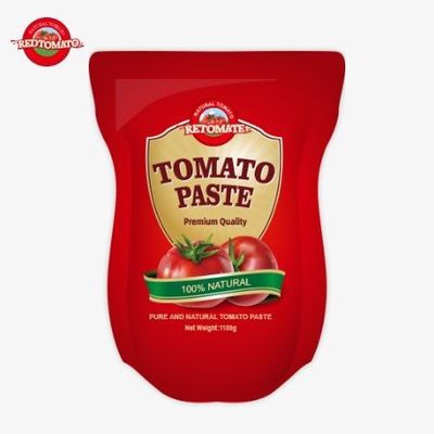 1100 g Stand-up-Paket mit Tomatenpaste erfüllt ISO HACCP und BRC-Standards für die Einhaltung der Fabrikpreise