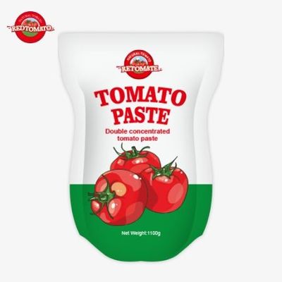 Der 1100g Stand-up-Sachet aus Tomatenpaste entspricht den ISO, HACCP und BRC-Standards für die Fabrikpreise