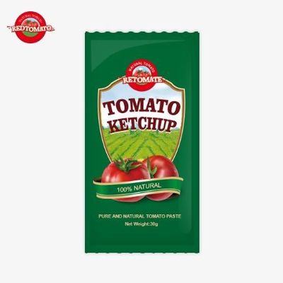 OEM Tomatenketchup in kleinen Beuteln 30g Süß und Sauer Geschmack Naturgeschmack