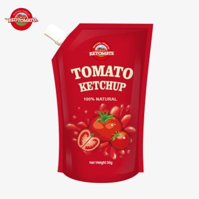 ISO-zertifizierter 56g Sachet Ketchup mit reinem natürlichen Geschmack erfüllt internationale Produktionsstandards