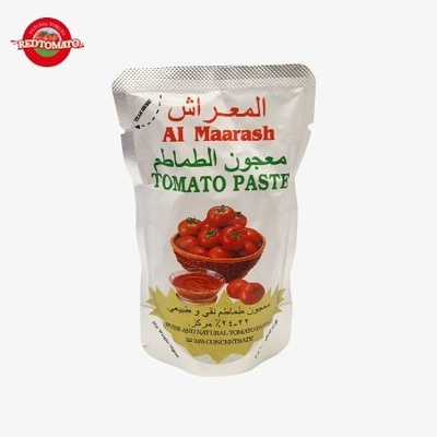 70g Sachet Stand-up Tomatenpaste Konzentriert auf Brix-Niveau von 22-24% Marke und Verpackungsdesign bieten