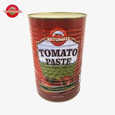 Retomate 4500g Tomatenpasta in Dosen (Brix 28-30%) ist unter unserer Marke erhältlich mit vollständigen Marken- und Verpackungsdesign-Dienstleistungen