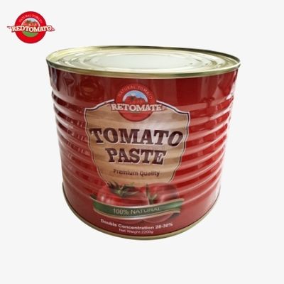Retomate 2200g Tomatenmark in Dosen mit einem Brix-Wert von 28–30%, erhältlich als unsere Marke und mit umfassendem Branding- und Verpackungsdesign-Service