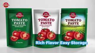 Werkseitiges Tomatenmark, 500 g, Standbodenbeutel, praktische Packung, reichhaltiger Geschmack